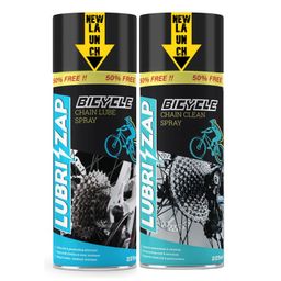shadow securitronics Lubrizap 225 ml Bicycle chain premium lube & 225 ml clean spray enhanced Bicycle performance accessory Improve chain Life and performance Pack of 2 (Chain Lube & Chain Clean) image 1