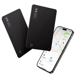 Lmrbelec Wallet Tracker Card, Ultra-Slim Wallet Card with Apple Find My (iOS Only), Rechargeable Wallet Finder Item Locator Smart Card Tracker for Wallet, Luggage, ID Card, IP68 Waterproof - 2Pack image 1