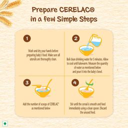 CERELAC Baby Food Cereal | 5 Grains & Fruits for 18 to 24 Months Baby | Source of Iron & Protein | Instant Baby Food Cereal | 300g image 5
