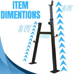 Fire fitness Home gym | Multi-Functional Fully Adjustable 3 Teir Squat Stand for Home Gym Barbell Stand for Squat Exercises adjustable Level and Height adjustable squat stand for home gym equipment image 5