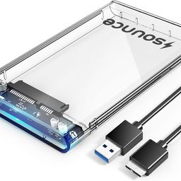 Sounce 2.5" SATA SSD Enclosure Case, USB 3.0 to SATA Tool-Free External Hard Disk Case with Fast Transfer Speed Up to 5 Gbps & Up to 4TB Storage Capacity Compatible with 2.5 SSD / HDD image 1