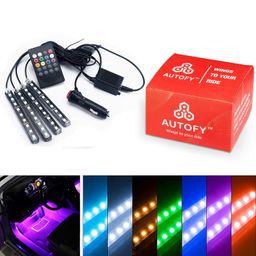 Autofy Universal Atmosphere Light LED Wireless Remote Music Controller Car Interior Strip Light Lamp Kit For All Cars (Black) image 2