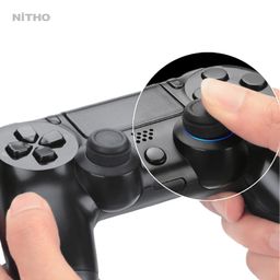 NiTHO FPS Gaming Kit for PS4 Controller, Customizing Enhancers Kit with 3 Sizes of Thumb Grip Caps, Ergonomic Triggers and Stickers, Analog Mini-Stick Precision Rings, Accessories for PS4 - Black image 5