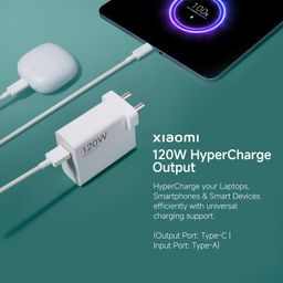 Mi Xiaomi Original 120W Hyper Charge Adapter with 6A Cable - Fast Charging for Mobile, Laptop & MacBook with 20 Safety certifications | Universal Compatibility | Efficient Power Delivery (White) image 3