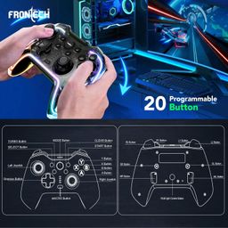 FRONTECH Fire Pro Wireless Gaming Pad with 2.4GHz | Dual Vibration Motors | RGB Lighting|Trigger Button|Compatible with PS3, PC & Android TV (GP-0002, Black) image 4