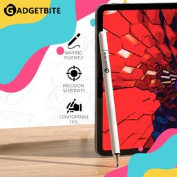 gadgetbite Stylus Pen for Android Tablet & iOS All Touchscreen Devices Capacitive Universal Smart Pen Pencil with Fine Point Disc Tip Lightweight Metal Body and Magnetic Cover for Mobile Phone iPad Tab - White image 2