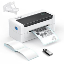 lenvii Multi-Size Thermal Label Printer(2“/3”/4") | 127mm/s High-Speed 203DPI (No Ink Needed) | USB Barcode Printer for Amazon/FK/DHL | Windows & Mac Compatible | Label Maker for FBA/Ecom Express image 1