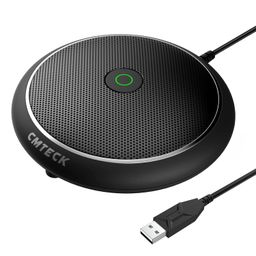 Conference Microphone, CMTECK USB Computer Microphone CM003, Mute Function, Omnidirectional Mic for Computers PC, Condenser Boundary Desktop Microphones for Streaming,VoIP Calls,Skype,Chatting image 1