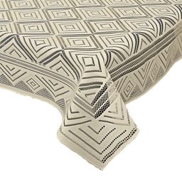 Kuber Industries Argyle Printed Rectangular Cotton 4 Seater Center Table Cover (Cream)-44KM023 image 2