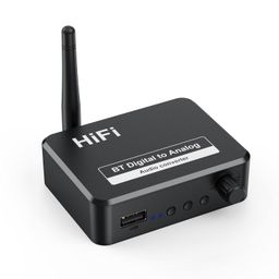 Tobo Bluetooth 5.1 Digital Audio Receiver, DAC, Digital to Analog Converter 3.5mm Aux RCA L/R U-Disk High Fidelity Optical Stereo 2 in1 Wireless Adadper - TD-843WA image 1