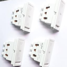 shree traders EXPERT MODULAR SWITCH 16 Amp / 2 (TWO) WAY |240 V AC | COLOR - WHITE (PACK OF 4) image 3