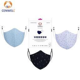 Cenwell 3 Pcs Pure Cotton Face Mask with Nose Pin, Melt Blown Layer, Adjustable Ear Loop & Ear Saver Strap, Reusable Washable Fabric Mask For Men & Women image 5