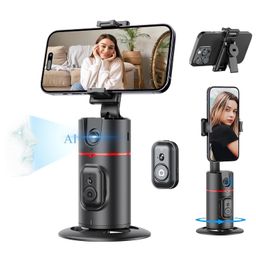 WeCool Auto Face Tracking Tripod,360° Rotation Mobile Holder for Smart Video&Photo Shooting with Remote,No App Needed,Gimbal Stabilizer with Gesture Control for Vlog,Streaming & Video Recording,Black image 1