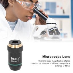 ftvogue 20X Achromatic Microscope Objective Brass Chrome Plated 20X Microscope Objective Lens Interface 20.2mm for Microscope Accessories Parfocal Distance 45mm image 4