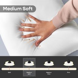 SleepyCat Fiber Lite Pillow | Medium Soft | Micro-Peach Fabric | Luxurious Feel at an Machine Washable Pillow, White, Set of 2 (Standard Size, 27x17 Inches) image 4