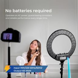 digitek DIGITEK® (DRL-18RT C 6) 18 Inch LED Ring Light with Remote Control & Stand 158cm - Bi Color, Color Temperature Control, Lighting Control, AC Powered - Photo. Video Shoots - USB Powered image 4
