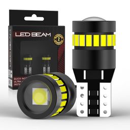 LEDBeam Nce Series T10 W5W 800Lm 3014 18+1 Hd Lens Smd 6500K No Canbus-Error Parking Licence Plate Interior Led Bulbs(2.4W/2Bulbs,10-30V), White image 1