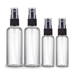 Topinon Spray Bottles Clear Empty Fine Mist Plastic Mini Travel Bottle Set, Small Refillable Liquid Containers (50 Ml (2-Pc)+100 Ml (2-PC)) image 1