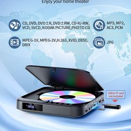 DESOBRY Mini HDMI DVD Player - Compact HD 1080P for Smart TV, All Regions, CD/DVD Player with AV Output, USB/TF Card Input image 5