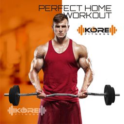 Kore PVC 16 kg Home Gym Set with One 3 ft Curl Rod and One Pair Dumbbell Rods image 3