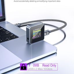 DOCKCASE Pocket M.2 2230 NVMe SSD Enclosure,Support 3s PLP Prevents Write Data Loss,USB 3.2 Gen 2 Type-C (10 Gbps), fits NVMe PCIe, Exclusive to Size 2230,Support M-Key B+M Key UASP (Grey) image 5