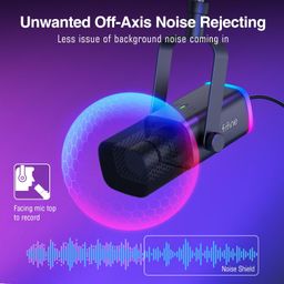 FIFINE XLR/USB Gaming Microphone Kit, Dynamic PC Mic for Streaming Podcasting, Computer RGB Mic Set with Boom Arm Stand, Mute Button, Headphones Jack, for Recording Vocal Voice-Over-AmpliGame AM8T image 5