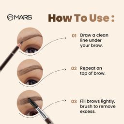 MARS Brow Better Eyebrow Pencil with Spoolie | Long-Lasting & Smudge Proof | Rich Pigmentation | Natural-Looking Results | Easy to Sharpen (1.4 gm) (Dark Brown) image 5
