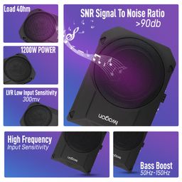 iwagon iWagon- Car Subwoofer IWAG-06, N Series (10 Inches) Active Underseat Subwoofer 1200, RMS Power 1200 Watts, Ultra Sleek, Shallow subwoofer, high Level Input/Audio - line Input image 2