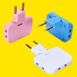 flytouch 3 in 1 EU Plug Rotatable Outlet Extender | Foldable Mini Slim Plug Converter | Adjustable 180 Degree Travel Adapter for Portable Multi-Device Charging | Compact EU Socket Converter image 1