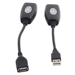 meiyya USB Extension Extender Adapter, Extension Cable USB to RJ45 Adapter, Durable No Need Extra Power for CAT5/RJ45/CAT6 Patch Cord OS X Home Office image 2