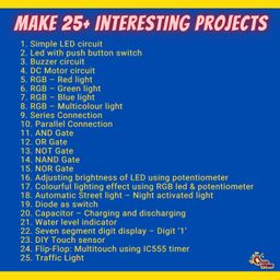 Quad Store Electronics Circuit kit with 25+ projects to explore ciruits using breadboard and stem learning with book image 3