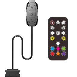 wavenex Wavenex® ARGB Controller 5V 3Pin RGB Controller for PC, Built-in Light Modes for ARGB Light Strips, ARGB Heatsinks, ARGB Fans, 14 Key Colour Mode Switch with SATA Power Supply image 1