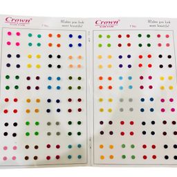 CROWN KUM KUM Round Multicolour sticker Bindiya Bindis Spiral bindi booklet for women Pack of 6 of (5, 6, 7) Size (196 Bindi in one pack) image 5