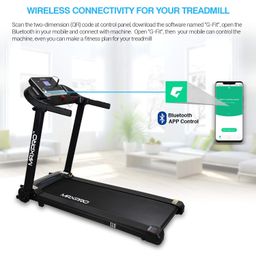 welcare MAXPRO I10 Folding Treadmill, 3.0 Hp Peak Electric Treadmill with LCD Display and Pulse Monitor, Easy Lubrication Running Machine with GFit APP Control for Home Gym Exercise image 2