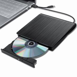ruhza External DVD Drive USB 3.0 Type-C CD Burner Portable CD +/-RW Drive DVD Player for ROM Rewriter Burner Compatible with Laptop Desktop PC Windows MaKBook Linux MaK OS image 1