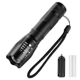 DotCom Ultra Powerful LED Flashlight - Black | Zoomable LED Torch with 5-Modes and Waterproof Body | Battery Powered Handheld Flashlight for Camping, Outdoor, Emergency & Hiking image 1