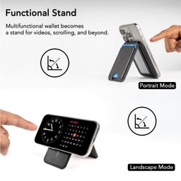 Capes Magnetic Wallet for iPhone, Compatible with MagSafe Wallet, 5 Card Holder, for iPhone 16/15/14/13/12 Models, Wallet with Adjustable Stand, Not for iPhone 12 & 13 Mini, PU Leather, Black image 3