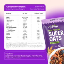 ALPINO High Protein Super Oats Chocolate 1kg – Rolled Oats, Natural Peanut Butter, Cocoa Powder, Nuts & Seeds – 22% Protein, Source of Dietary Fibre & Healthy Fats, No Added Sugar & Salt image 2