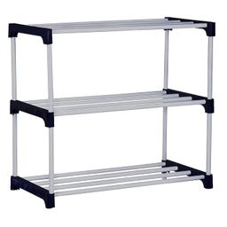 SaKLaK 3 Layer Adjustable Bookshelf for Home Library, Book Stand | Book Rack | Stand Shelf 3 Layer Plastic Rack (Black) image 1