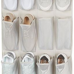 Amazon Basics Amazon Metal Basics 24 Pair Over-The-Door Shoe Organizer, White, Shoes image 3