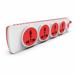 Fybros Qubic 4X1 Extension Cord, Extension Box, Power Strip with International Sockets Extension,10 AMP Output, 2 Year Warranty, 5 Meter Heavy Duty Cable, Surge and Spike Guard - Made in India image 1