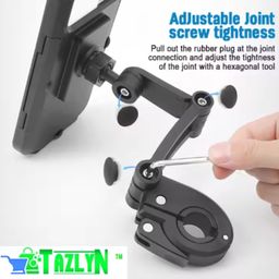 TAZLYN Bike Mobile Stand for Bike Bicycle Mobile Holder 360° Rotation Adjustable GPS Navigation Motorcycle Holder with Waterproof TPU Touch-Screen Charging Adjustable (Black Pack of 1) image 4