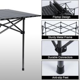 Sisliya Garden Foldable Camping Table Outdoor Folding Tables Portable Egg Roll Table Combination Family Outing Camping Picnic Table Long Table Kitchen/Home/Garden/Event/Party Table (SS-02) image 5