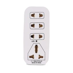Digiway 3 + 1 Multiplug with LED Indicator, 4 Universal sockets (Beige_Pack of 2) image 2
