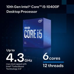 Intel Core I5-10400F 10Th Generation Processor Bga 437 with 12Mb Cache Memory 6 Cores 12 Threads and 3 Years Warranty(Comes with Fan Inside The Box) image 3