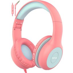 EarFun Kids Headphones with Mic for Boys and Girls, Over Ear HD Stereo Headphone for Children, 85/94dB Volume Limiter, Sharing Port, Foldable On Ear Headsets with Mic (Pink & Blue) image 1