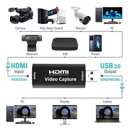 orivision Audio Video Capture Cards Cam Link Card HDMI to USB 2.0 Full HD Record via DSLR Camcorder Action Cam for Acquisition Live Streaming Gaming Teaching Conference（Support VLC/OBS/Amcap） image 5