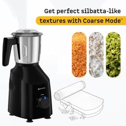 Atomberg Xiana Mixer Grinder | Unique Coarse Mode for Silbatta like Texture | Intelligent Powerful 750W Motor | Easy Fault Indication, LED Speed Indication | 3 Jars (Gloss Black) image 4