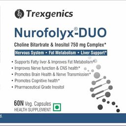 Trexgenics NUROFOLYX-DUO Choline-Inositol Complex 750 mg Nervous System, Brain & Fat Metabolism (60 Veg Capsules) (1) image 2