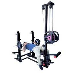 SAFELINE 20 in 1 Multi Adjustable Bench Press With Lats Pull Down, Rowing & Bicep - Tricep | Heavy Gauge | Double Support | For Home Gym Setup (20 In 1 New Bench) image 1